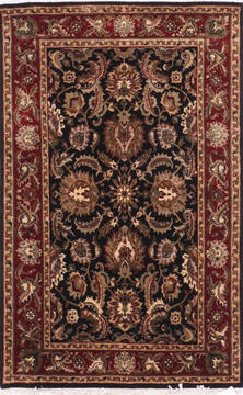 Jaipur Black Hand Knotted 4'0" X 6'4"  Area Rug 905-146341