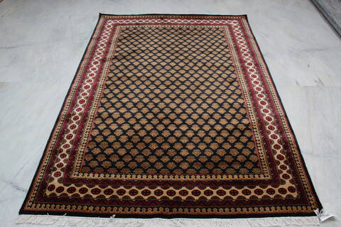 Bokhara Black Hand Knotted 50 X 72 Area Rug 905-146342 Image 1