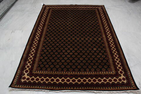 Bokhara Black Hand Knotted 50 X 72 Area Rug 905-146342 Image 7