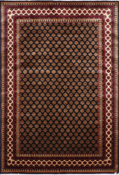 Bokhara Black Hand Knotted 5'0" X 7'2"  Area Rug 905-146342