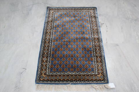 Bokhara Blue Runner Hand Knotted 26 X 310 Area Rug 905-146343 Image 1