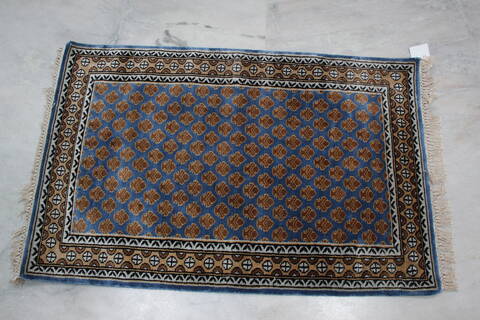 Bokhara Blue Runner Hand Knotted 26 X 310 Area Rug 905-146343 Image 4