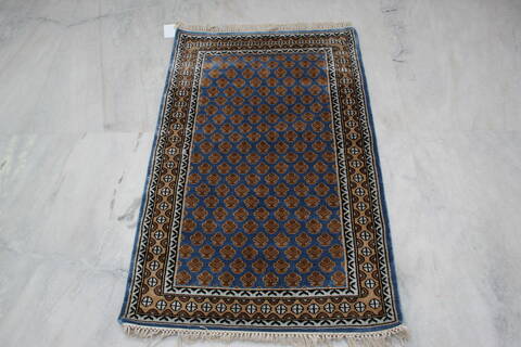 Bokhara Blue Runner Hand Knotted 26 X 310 Area Rug 905-146343 Image 5