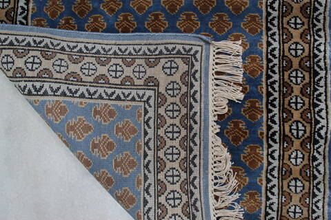 Bokhara Blue Runner Hand Knotted 26 X 310 Area Rug 905-146343 Image 6