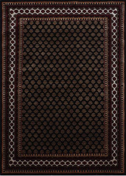 Indian Bokhara Black Rectangle 5x7 ft Silk Carpet 146345