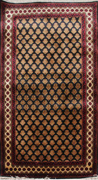 Bokhara Black Hand Knotted 2'11" X 5'0"  Area Rug 905-146346