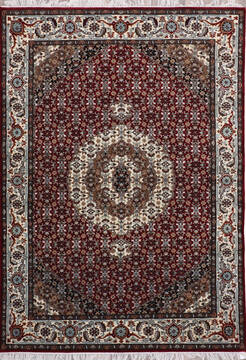 Indian Mahi Red Rectangle 5x7 ft Wool Carpet 146347