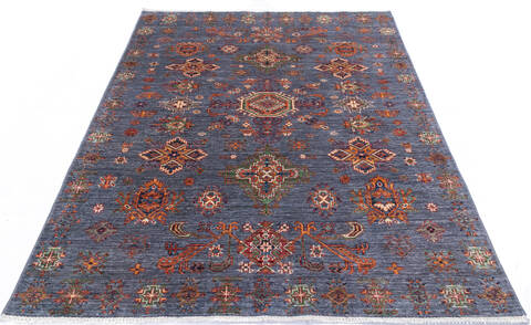 Chobi Blue Hand Knotted 50 X 611 Area Rug 700-146353 Image 1
