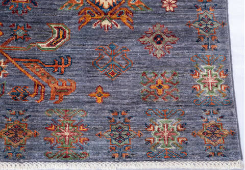Chobi Blue Hand Knotted 50 X 611 Area Rug 700-146353 Image 4
