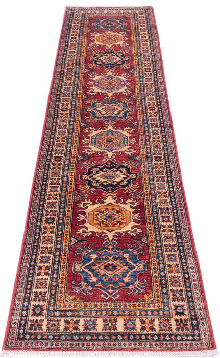 Kazak Red Runner Hand Knotted 27 X 911 Area Rug 700-146356 Image 1