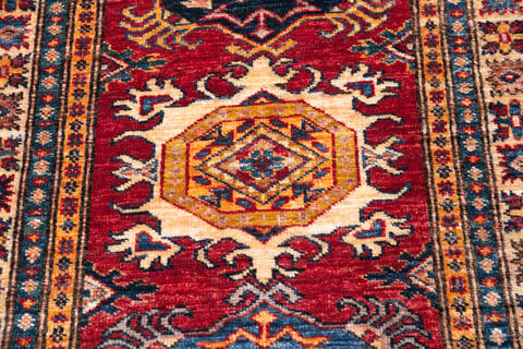 Kazak Red Runner Hand Knotted 27 X 911 Area Rug 700-146356 Image 3