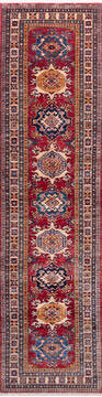 Kazak Red Runner Hand Knotted 2'7" X 9'11"  Area Rug 700-146356