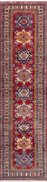 Kazak Red Runner Hand Knotted 2'7" X 9'11"  Area Rug 700-146356