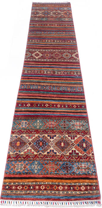 Kazak Red Runner Hand Knotted 27 X 130 Area Rug 700-146363 Image 1