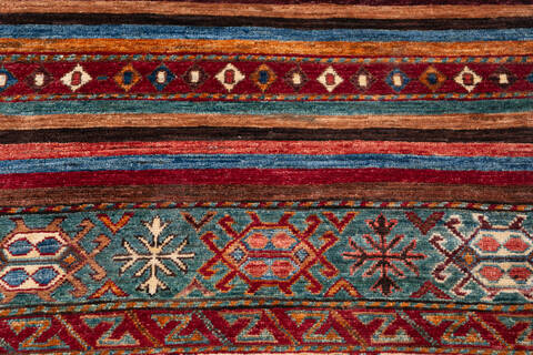 Kazak Red Runner Hand Knotted 27 X 130 Area Rug 700-146363 Image 3