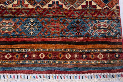 Kazak Red Runner Hand Knotted 27 X 130 Area Rug 700-146363 Image 4