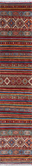 Kazak Red Runner Hand Knotted 27 X 130 Area Rug 700-146363 Image 0