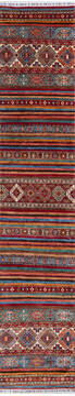 Kazak Red Runner Hand Knotted 2'7" X 13'0"  Area Rug 700-146363