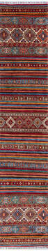 Kazak Red Runner Hand Knotted 2'7" X 13'0"  Area Rug 700-146363