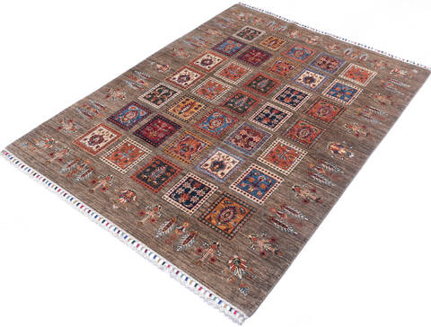 Chobi Grey Hand Knotted 50 X 68 Area Rug 700-146364 Image 2