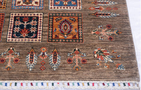 Chobi Grey Hand Knotted 50 X 68 Area Rug 700-146364 Image 4