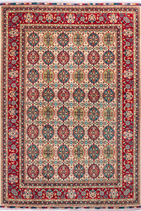 Khan Mohammadi Beige Hand Knotted 68 X 97 Area Rug 700-146368 Image 0