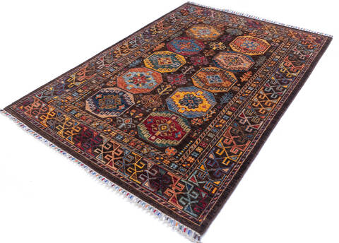 Chobi Brown Hand Knotted 51 X 70 Area Rug 700-146376 Image 2