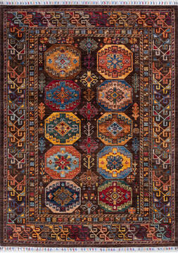 Chobi Brown Hand Knotted 5'1" X 7'0"  Area Rug 700-146376