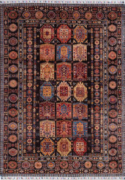 Chobi Black Hand Knotted 4'11" X 6'9"  Area Rug 700-146377