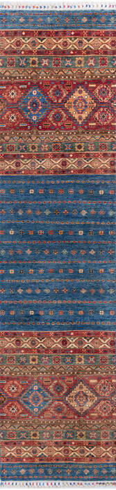 Chobi Blue Runner Hand Knotted 28 X 108 Area Rug 700-146383 Image 0