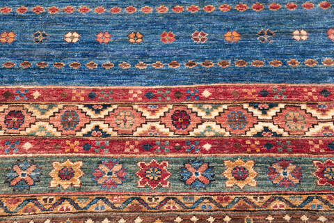 Chobi Blue Runner Hand Knotted 28 X 108 Area Rug 700-146384 Image 3