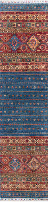 Chobi Blue Runner Hand Knotted 28 X 108 Area Rug 700-146384 Image 0