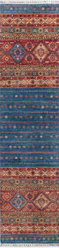 Chobi Blue Runner Hand Knotted 2'8" X 10'8"  Area Rug 700-146384