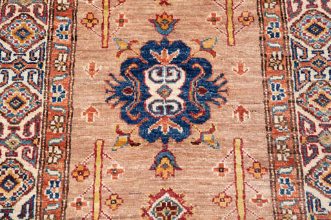 Chobi Beige Runner Hand Knotted 27 X 190 Area Rug 700-146386 Image 3