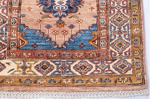 Chobi Beige Runner Hand Knotted 27 X 190 Area Rug 700-146386 Image 4