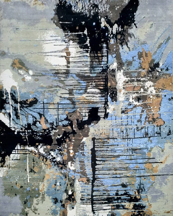 Modern-Contemporary Multicolor Hand Knotted 80 X 100  Area Rug 902-146446 Image 0