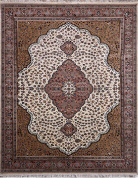 Mahi White Hand Knotted 8'0" X 10'1"  Area Rug 905-146450