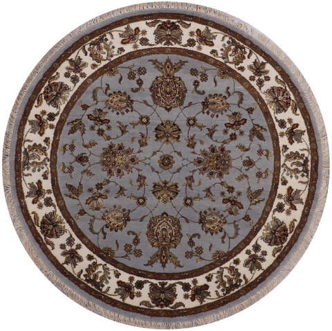 Jaipur Blue Round Hand Knotted 52 X 52 Area Rug 905-146456 Image 0