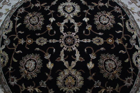 Jaipur Black Round Hand Knotted 60 X 60 Area Rug 905-146457 Image 5