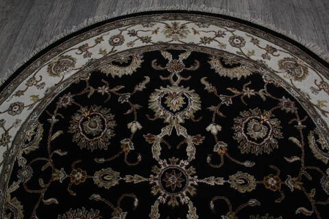 Jaipur Black Round Hand Knotted 60 X 60 Area Rug 905-146457 Image 6