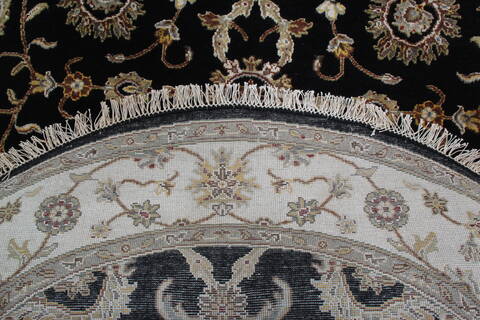 Jaipur Black Round Hand Knotted 60 X 60 Area Rug 905-146457 Image 8