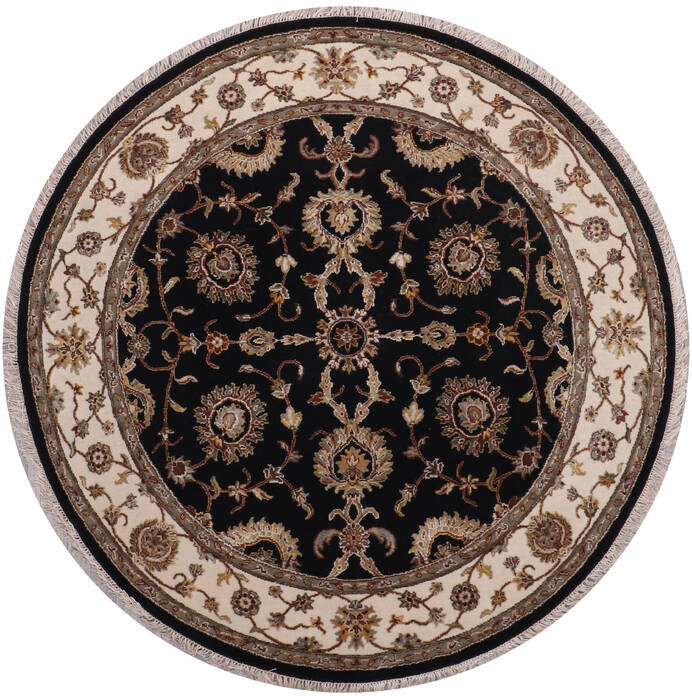Jaipur Black Round Hand Knotted 60 X 60 Area Rug 905-146457 Image 0