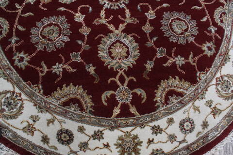 Jaipur Red Round Hand Knotted 51 X 51 Area Rug 905-146458 Image 4