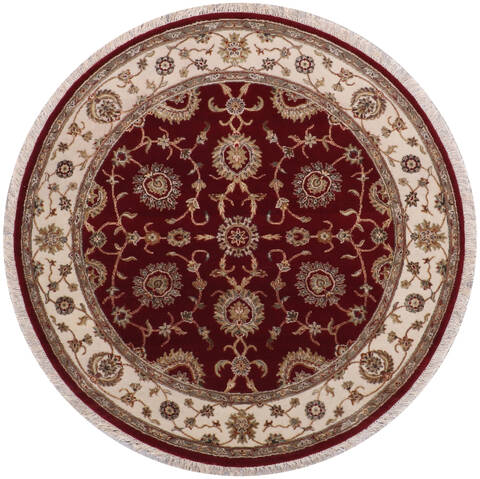 Jaipur Red Round Hand Knotted 51 X 51 Area Rug 905-146458 Image 0
