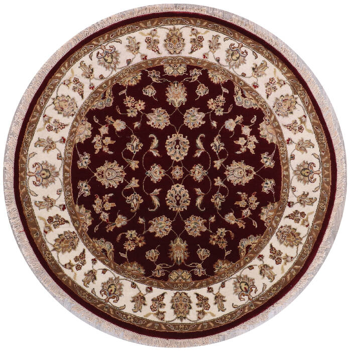 Jaipur Red Round Hand Knotted 52 X 52 Area Rug 905-146459 Image 0