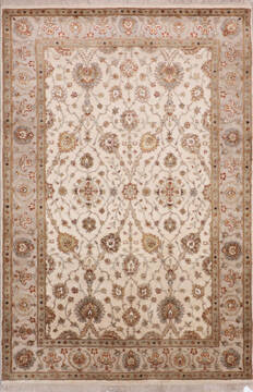Jaipur White Hand Knotted 4'1" X 6'3"  Area Rug 905-146476