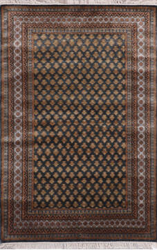 Indian Kashmir Green Rectangle 4x6 ft Silk Carpet 146489
