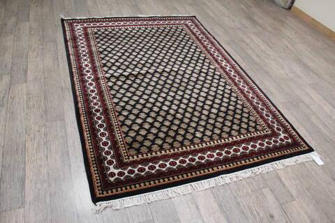 Kashmir Black Hand Knotted 51 X 70 Area Rug 905-146490 Image 2