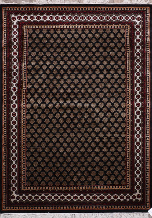 Kashmir Black Hand Knotted 51 X 70 Area Rug 905-146490 Image 0