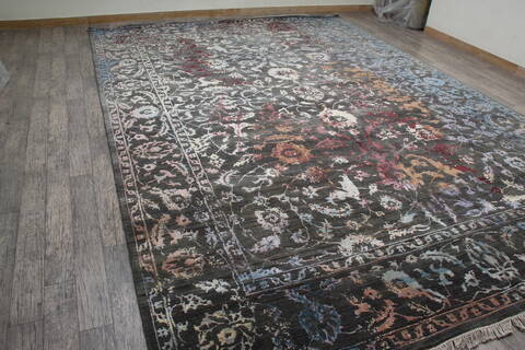 Jaipur Grey Hand Knotted 101 X 141 Area Rug 905-146499 Image 2